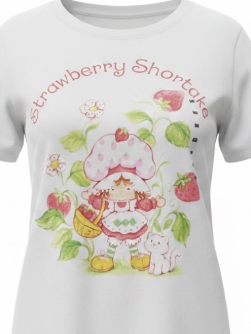 New Strawberry Shortcake Plus 0X With Kitty Cat Graphic Tee Pink 14 T Shirt Top